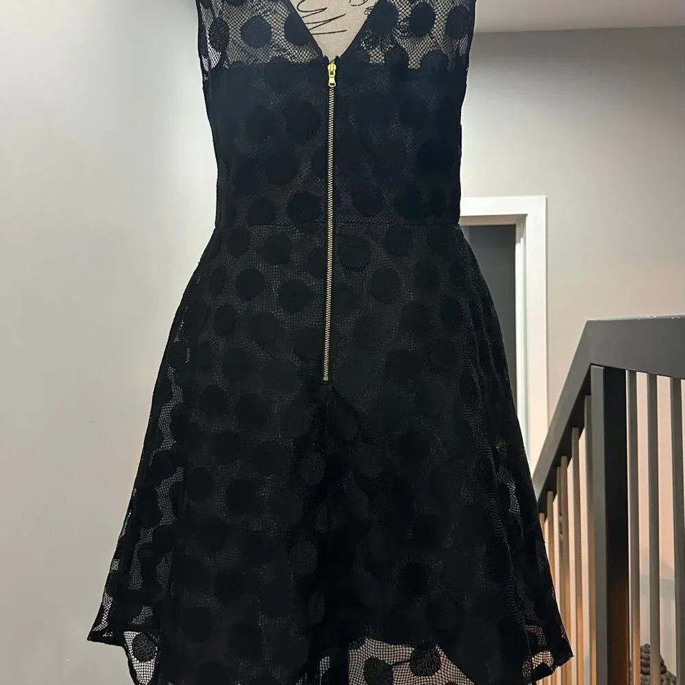 Betsey Johnson Retro 50s Fit & Flare Black Polka Dot Dress - Size 10/M - Picture 10 of 12
